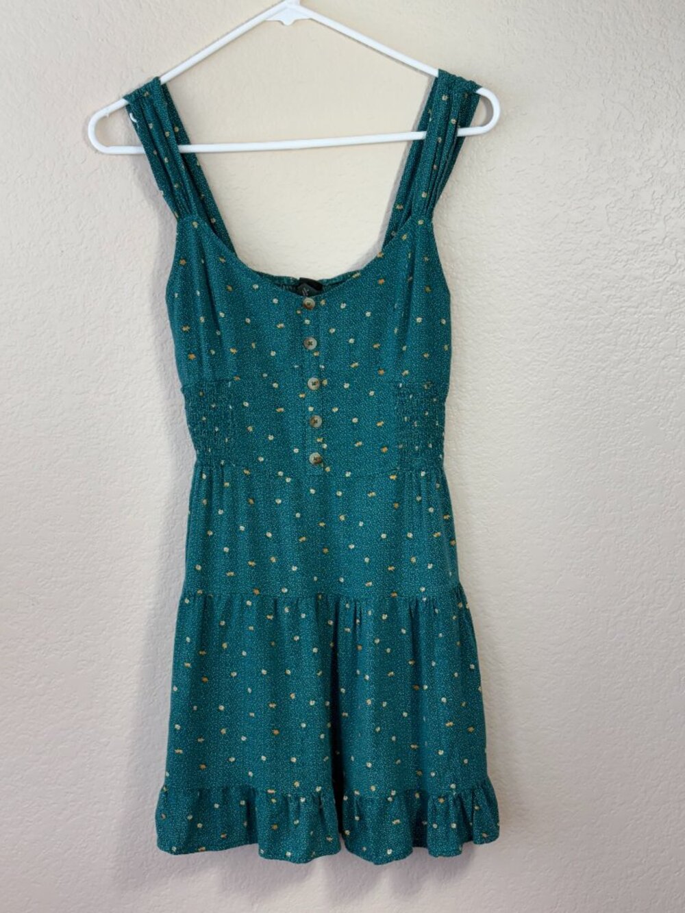 Wild Fable Teal Floral Sleeveless Mini Dress Size Small